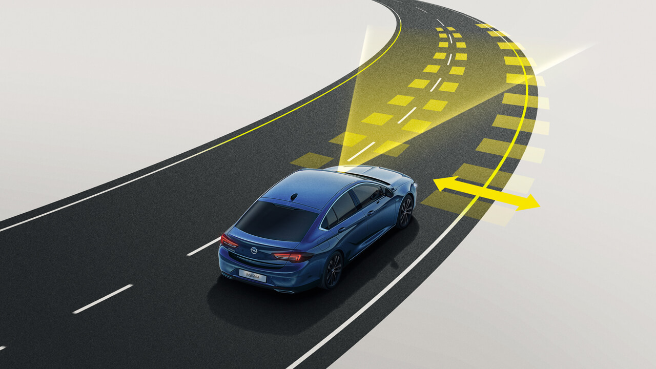 Opel Insignia - Bezpečnost - Asistent pro jízdu v pruzích Opel Insignia